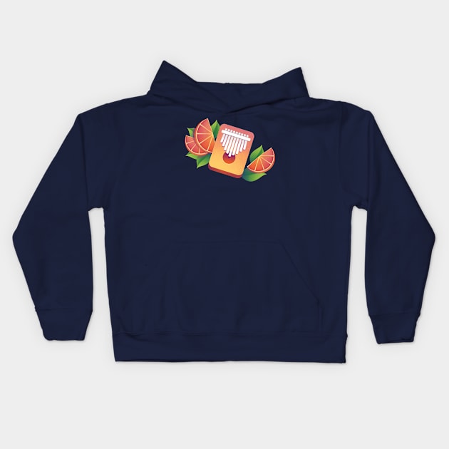 Kalimba Orange Grapefruit Kids Hoodie by supermara